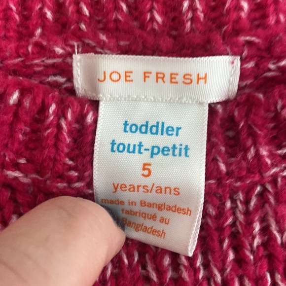 Joe Fresh Pink Sweater Size 5 - Picture 2 of 6